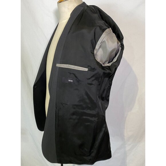 Hugo Boss Luxury Dark Gray Wool Blazer Sport Coat Jacket Two Button Men's Sz 42R - Picture 12 of 16